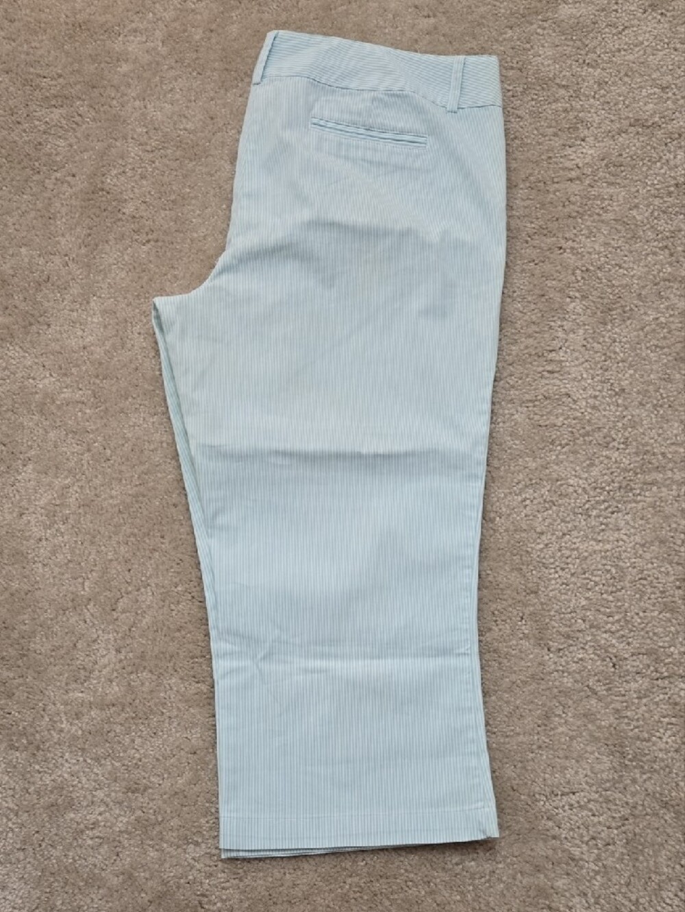 Vintage Light Blue Pinstripe Cropped Pants - Picture 3 of 3